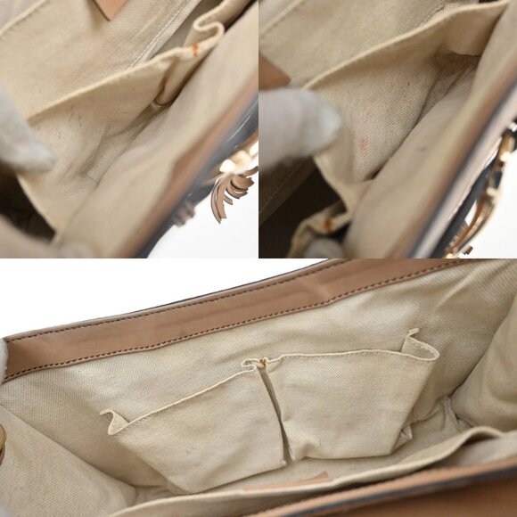 GUCCI Logo Emily Guccissima GG Pattern Chain Shoulder Bag Leather Beige 74KA690 - Picture 14 of 16